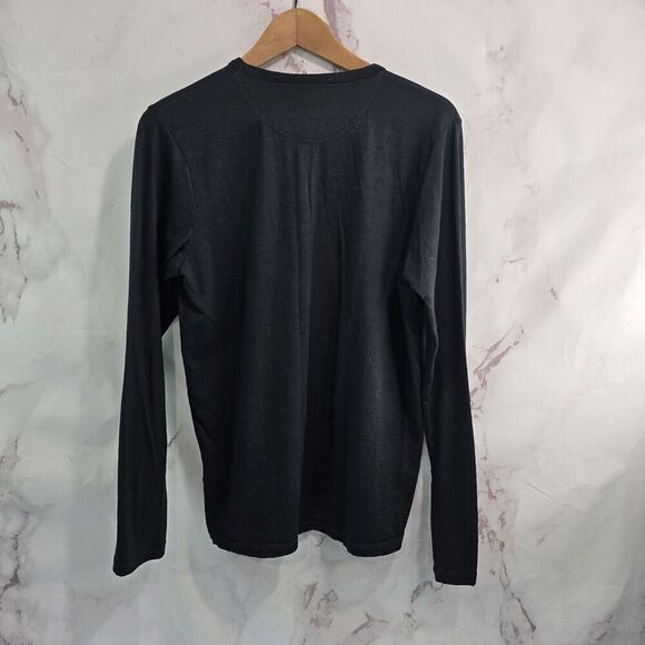 Cloudveil Shirt Mens Small Black Merino Wool Long Sleeve Baselayer Thermal - Picture 5 of 9